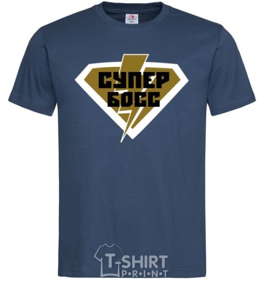 Men's T-Shirt Super Boss logo navy-blue фото