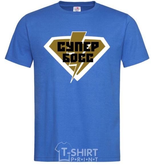 Men's T-Shirt Super Boss logo royal-blue фото