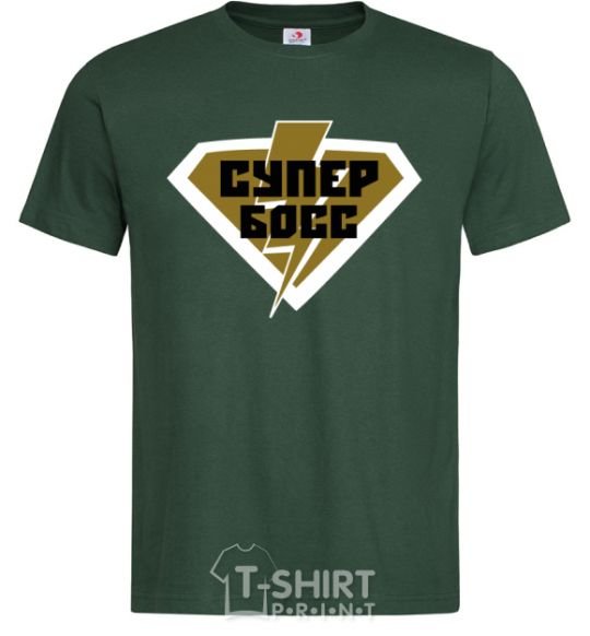 Men's T-Shirt Super Boss logo bottle-green фото