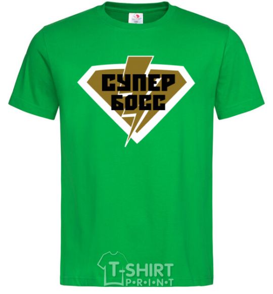 Men's T-Shirt Super Boss logo kelly-green фото