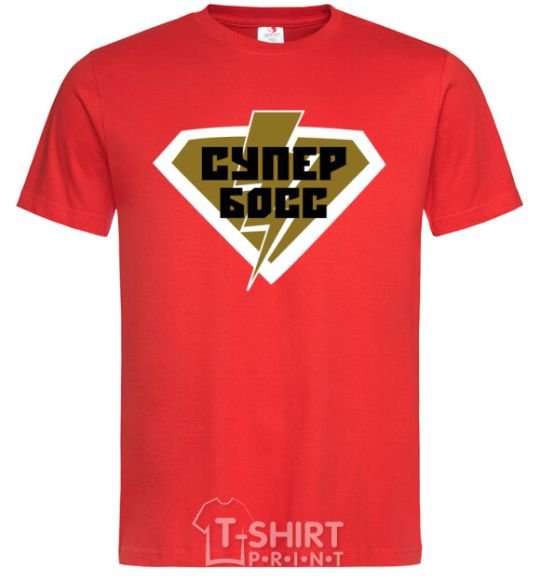 Men's T-Shirt Super Boss logo red фото