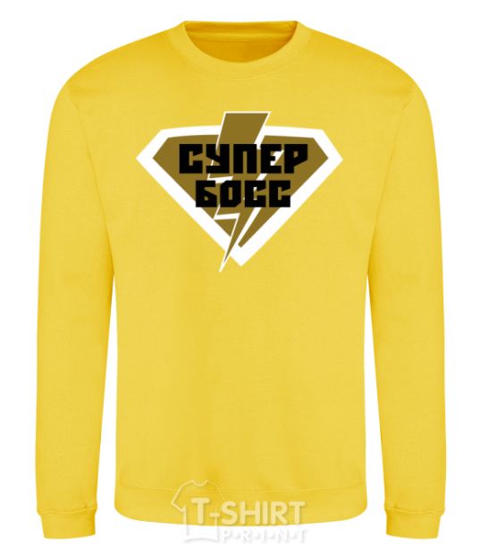 Sweatshirt Super Boss logo yellow фото