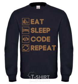 Sweatshirt Eat sleep code repeat icons black фото