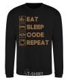 Sweatshirt Eat sleep code repeat icons black фото