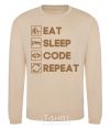 Sweatshirt Eat sleep code repeat icons sand фото