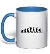 Mug with a colored handle The evolution of the programmer royal-blue фото