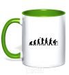 Mug with a colored handle The evolution of the programmer kelly-green фото