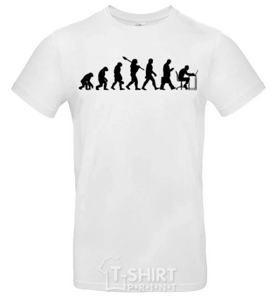 Мужская футболка Эволюция программиста Белый фото
