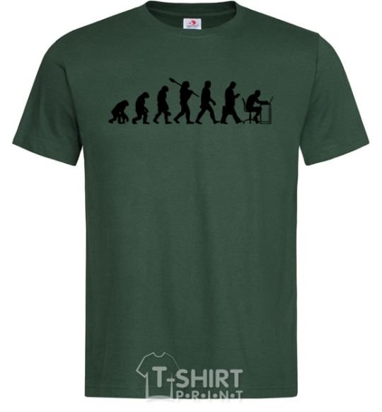 Men's T-Shirt The evolution of the programmer bottle-green фото