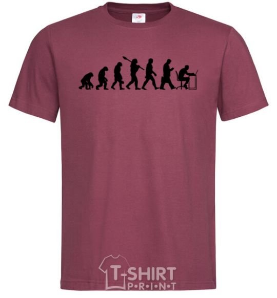 Men's T-Shirt The evolution of the programmer burgundy фото