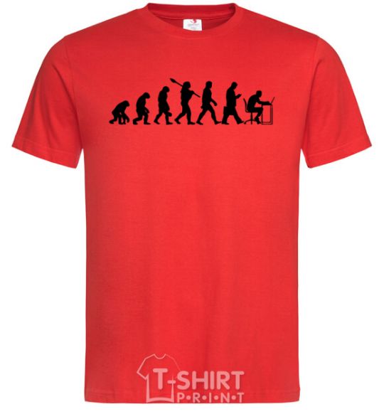 Мужская футболка Эволюция программиста Красный фото