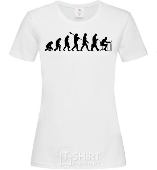 Women's T-shirt The evolution of the programmer White фото