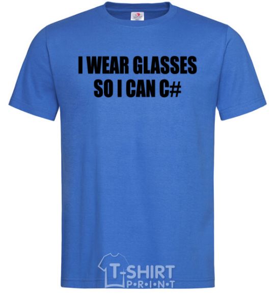 Мужская футболка I wear glasses so i can code Ярко-синий фото