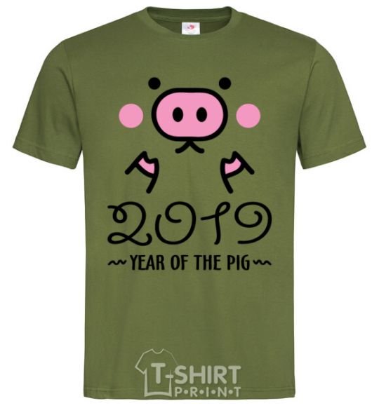 Men's T-Shirt 2019 Year of the pig millennial-khaki фото