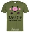 Men's T-Shirt 2019 Year of the pig millennial-khaki фото