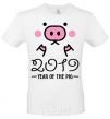 Men's T-Shirt 2019 Year of the pig White фото