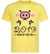 Men's T-Shirt 2019 Year of the pig cornsilk фото