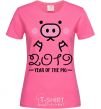 Женская футболка 2019 Year of the pig Ярко-розовый фото