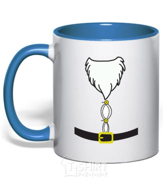Mug with a colored handle Fat Santa Suit royal-blue фото