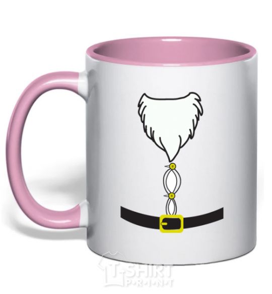 Mug with a colored handle Fat Santa Suit light-pink фото