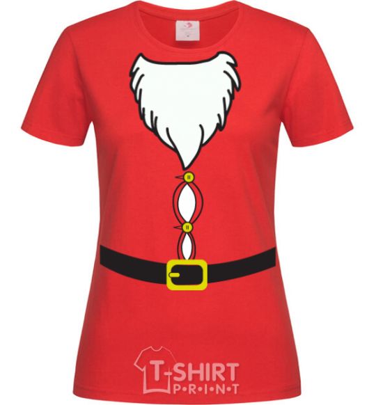 Women's T-shirt Fat Santa Suit red фото