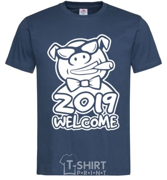 Men's T-Shirt 2019 welcome navy-blue фото
