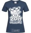 Women's T-shirt 2019 welcome navy-blue фото