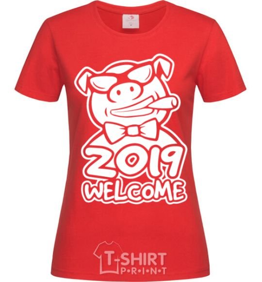 Women's T-shirt 2019 welcome red фото