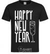 Мужская футболка Happy new year champange Черный фото