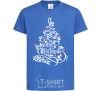 Kids T-shirt Merry Christmas tree royal-blue фото