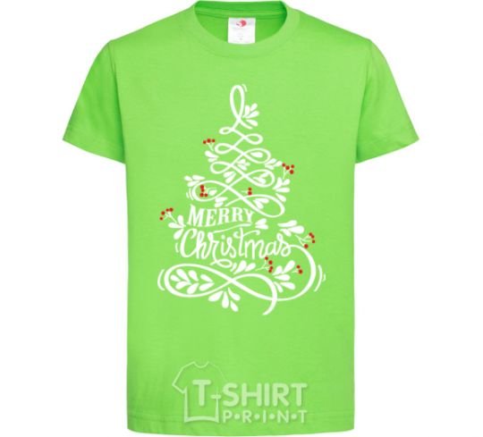 Kids T-shirt Merry Christmas tree orchid-green фото