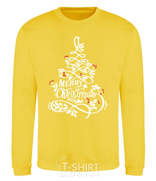 Sweatshirt Merry Christmas tree yellow фото