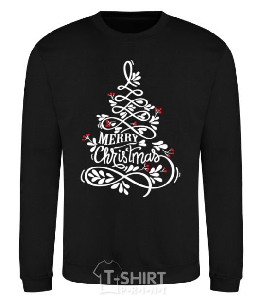 Sweatshirt Merry Christmas tree black фото