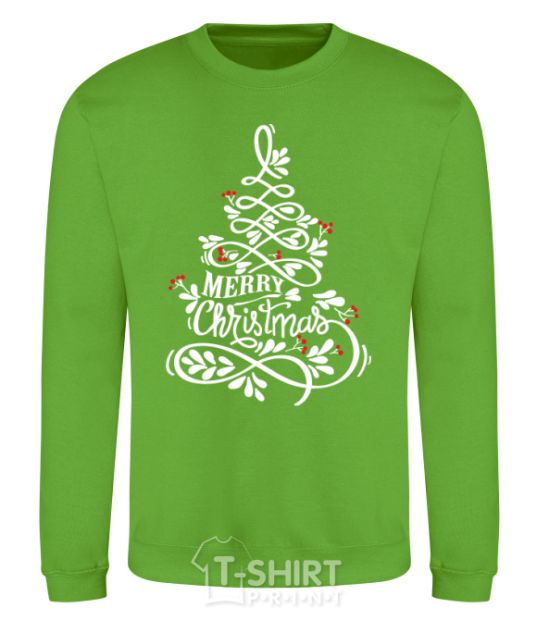 Sweatshirt Merry Christmas tree orchid-green фото