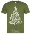 Men's T-Shirt Merry Christmas tree millennial-khaki фото