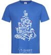 Men's T-Shirt Merry Christmas tree royal-blue фото