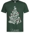 Men's T-Shirt Merry Christmas tree bottle-green фото