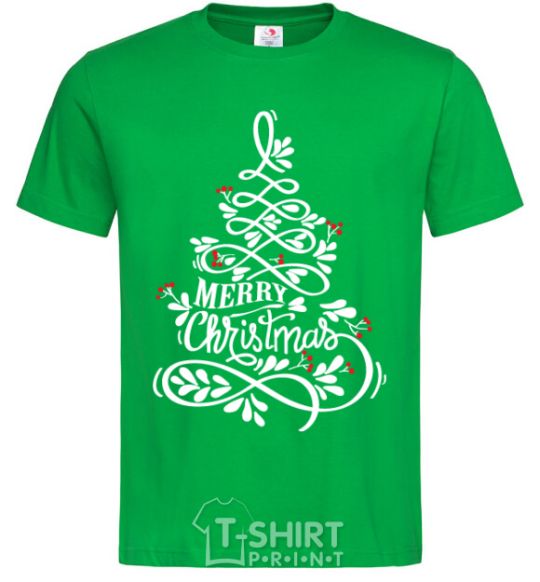 Men's T-Shirt Merry Christmas tree kelly-green фото