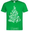 Men's T-Shirt Merry Christmas tree kelly-green фото