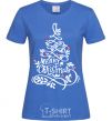 Women's T-shirt Merry Christmas tree royal-blue фото