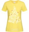 Women's T-shirt Merry Christmas tree cornsilk фото