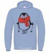 Men`s hoodie Penguin man sky-blue фото