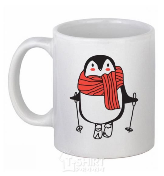 Ceramic mug Penguin man White фото