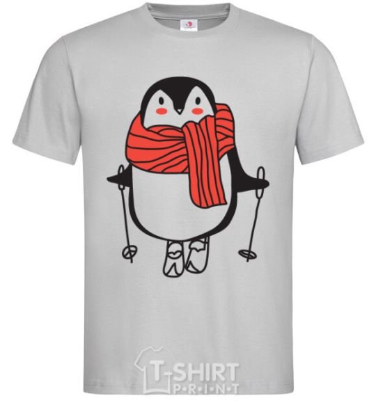 Men's T-Shirt Penguin man grey фото