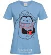 Women's T-shirt Penguin woman sky-blue фото