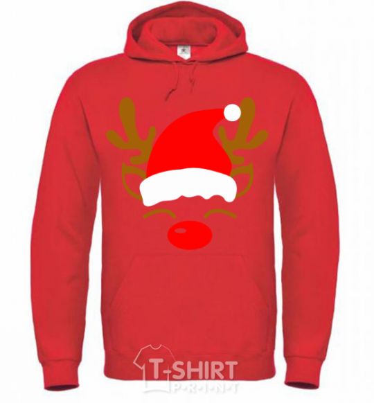 Men`s hoodie Chrismas deer father bright-red фото