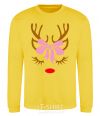 Sweatshirt Chrismas deer mother yellow фото