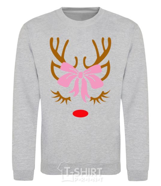 Sweatshirt Chrismas deer mother sport-grey фото