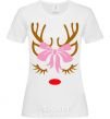 Women's T-shirt Chrismas deer mother White фото