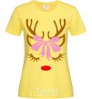 Women's T-shirt Chrismas deer mother cornsilk фото